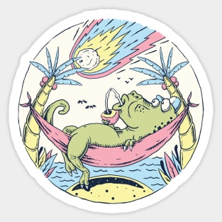 Dinosaur Asteroid Day Sticker